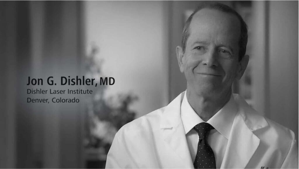 Dr. Jon Dishler in white coat and tie. 